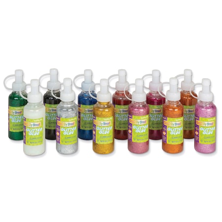 Glitter Glue, Assorted Sparkling, 4 Fl. Oz., 12 Bottles